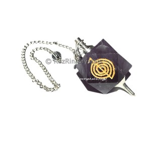 Pendules Reiki au ras du cou, améthyste, encolure en ligne - Product Image 1