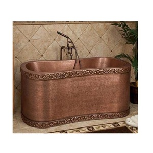 อ่างอาบน้ำทรงสี่เหลี่ยมในอ่างอาบน้ำทองแดงแบบยืนสำหรับห้องน้ำในบ้านและโรงแรม - Product Image 4
