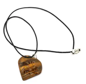 Get Engraved Tiger Eye Heart Pendants Online : High Quality Tiger Eye Heart Pendants at Low Price