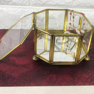 Beautifully Handmade <b>Glass</b> Display <b>Box</b>, <b>Glass</b> and Brass Jewelry <b>Box</b>, Presentation <b>Box</b>, - Product Image 1