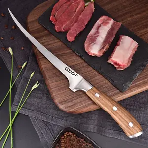 जर्मन स्टेनलेस स्टील Boning रसोई के चाकू पट्टिका चाकू मछली चाकू ज़ेबरा लकड़ी संभाल के साथ