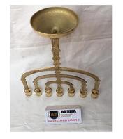 Nouveau Chandelier Classique Arabe à 7 Bras en Laiton Pur Poli et Gaufré Fait Main, Décoration d'Intérieur Écologique et Durable