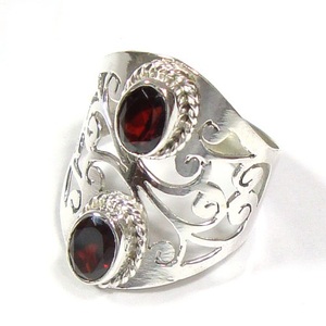 925 <span class=keywords><strong>rosso</strong></span> <span class=keywords><strong>granato</strong></span> argento sterling <span class=keywords><strong>anello</strong></span> da dito donna all'ingrosso gioielli indiani eternità vermeil grappolo pietre anelli - Product Image 4