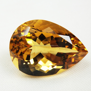 พลอยซิทรินทรงลูกแพร์เจียระไนธรรมชาติ คุณภาพสูง สำหรับทำเครื่องประดับ หินแท้ประจำเดือนพฤศจิกายน - Product Image 3