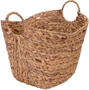 Woven Water Hyacinth Basket With Handles for Storage of Clothes <b>Books</b> a Decorative Items for Art Concept Made in Vietnam - Product Image 1
