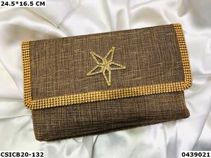 Luxe ethnique Jute sac de soirée fête de mariage pierre motif tissu pochette sacs à main mariée pochette sacs à main - Product Image 6