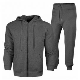 Chándales con cremallera para hombre Premium 100% poliéster Jogging Wear cómodo transpirable Casual al aire libre gimnasio entrenamiento deportes chándales - Product Image 4