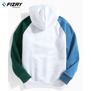 เสื้อมีฮู้ดสวมหัวไซส์ใหญ่สำหรับผู้ชายเสื้อผ้าสไตล์สตรีทผ้าขนแกะเย็บปะหลายสีทึบพิมพ์ลายจากโรงงาน - Product Image 2