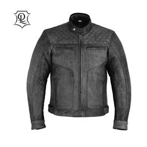 Chaqueta de cuero para motociclista clásica para hombre, diseños de moda, 100% de algodón, transpirable, con soporte vaquero, cortavientos recubierto - Product Image 1