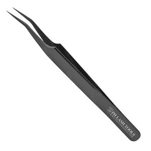 Custom Logo Eyelash Tweezer Black Color Stainless Steel Lash Tweezer for Eyelash Extensions with Your Company Name or Logo - Product Image 2