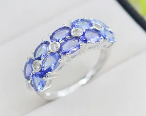 Amazing All New Design Tanzanite 6x4 MM Oval Shape Natural Gemstone 925 Sterling Silver Handmade Ring By Exporter From India