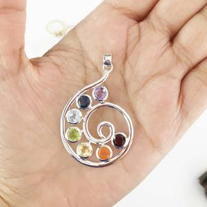 จี้จักระเงินแท้925เจ็ดดีไซน์ไม่เหมือนใครจี้เพชรที่มีคุณภาพยอดเยี่ยมการตั้งค่ากรอบเพชรแบบขายส่งเสน่ห์ทั้งเจ็ด - Product Image 3