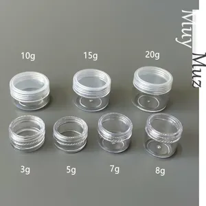 Conteneur cosmétique en plastique transparent, échantillon de maquillage, bocal en plastique transparent, 2.5g 10g 15g 20g 2.5ml 2.5g 3g 5ml 20m 15ml 30ml 10ml