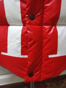 Manteau rembourré pour l'extérieur, vêtement d'hiver, de qualité supérieure, pour hommes, épais, matelassé, à bulles, rouge, brillant, personnalisé - Product Image 4