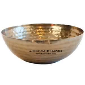 Bol martelé à la main nickelé pour la décoration de la maison, dessus de Table rond martelé bol de fleurs à vendre nouveau bol de service pour hôtel - Product Image 3