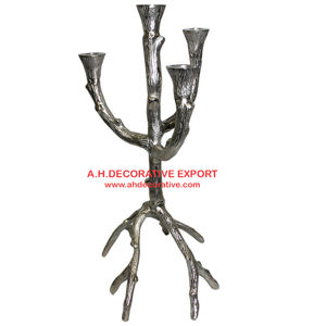 Antique noir fait à la main 5 bras arbre branche candélabre métal mariage centres de table carré décorations pour la maison prix de gros - Product Image 5