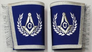 Masónica Regalia Master Mason, conjunto de piel de oveja con flecos y plata, delantal de albañil Regalia, venta al por mayor - Product Image 3