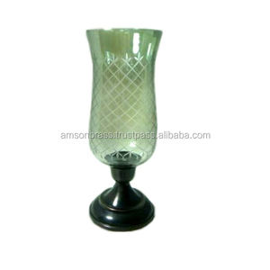 Tall Designer Modern <b>Glass</b> <b>Hurricane</b> <b>Candle</b> <b>Holder</b> - Product Image 1