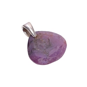 Làm bằng tay dân tộc Sterling Bạc Mặt Dây Chuyền Đẹp pha lê trái tim tự nhiên Corundum Ruby - Product Image 1
