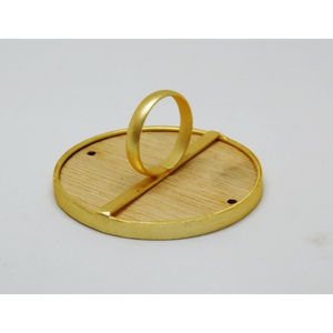 Anillo de Madera y Latón con Acabado Mate Chapado en Oro, Diseño de Joyería de Moda, Hecho a Mano, para Niñas y Mujeres - Product Image 2