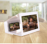 2024 Dropshipping Support de Vidéo HD Pliant de Bureau de 12 Pouces, Loupe d'Écran de Téléphone Portable Agrandie 3D avec Support en Bois