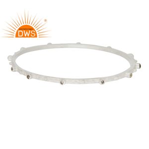 Cubic Zirconia เพรียวบางหญิงกำไลข้อมือสำหรับงานปาร์ตี้เครื่องประดับผู้ผลิต Handmade 925 Sterling เงินเครื่องประดับ - Product Image 1