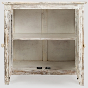 Industrial Vintage Classic Luxury Handmade Wooden Carved White Distressed Mango <b>Sideboard</b> for Living Room - Product Image 2