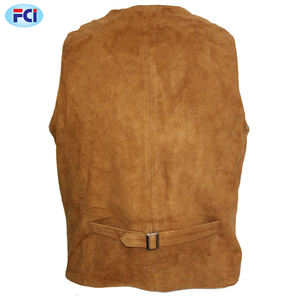 Factory Price Best Quality Men's Leather <b>Vest</b> Horse Riding Brown Leather <b>Vest</b> for Men in Cheap Price - Product Image 3