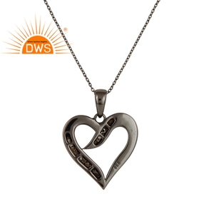 Ensemble de diamants en argent sterling en forme de coeur Collier à pendentif cadeau pour filles Bijoux pour femmes Cadeau pour elle - Product Image 2