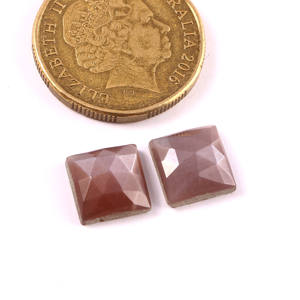 Piedra Lunar Natural para fabricación de joyas, piedra lunar Natural de corte de rosa de melocotón, Gema cuadrada facetada suelta, tamaño calibrado de 10x10mm, precio al por mayor - Product Image 2