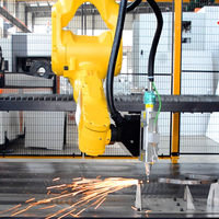 Robot de découpe laser à fibres 3D 6 axes haute précision, système de contrôle FANUC, refroidissement par eau, BMP/PLT/AI, HIWIN, Yaskawa, métal
