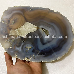 ขายส่งสีเทาอาเกตหินแก้วไวน์จานรองแก้ว - Product Image 1