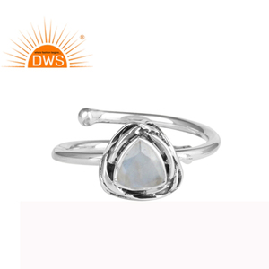 Natural Rainbow Moonstone Gemstone 925 Sterling Silver Women's Oxidized Weddings <b>Ring</b> Jewelry Wholesaler - Product Image 1