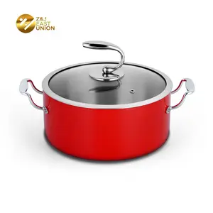 Cookware Stainless Steel Color Cooking Pot Keep Warm Serving Pot With Glass Cover
