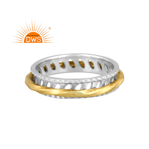 Anillo de banda giratoria de Plata de Ley 925 fina, joyería de plata para mujer, regalo para ella - Product Image 1
