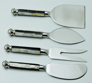 El mejor producto de cubiertos de acero inoxidable y mango de fregona blanco, vajilla, cuchillo de queso, Juego de 4 herramientas de cocina - Product Image 5