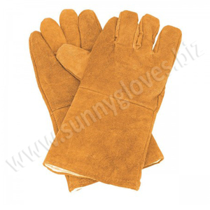 Size 14" Long Cow Split Leather Grey Color Full Lining Working Welding Safety Hand Gloves - Product Image 5