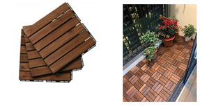 Carreaux de terrasse en bois d'acacia pour balcon extérieur Patio ABC Nivellement de surface Installation de verrouillage facile à bricoler Design traditionnel - Product Image 2