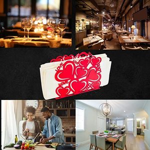 Porte-serviettes en métal rouge moderne au design chic, parfait pour la vaisselle de cuisine et les fournitures de restaurant. - Product Image 3