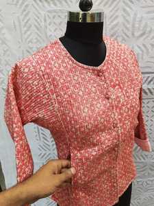 Wholesale High Quality Block Printing Fabric <b>Jackets</b> With Cotton Quilted, Button Down Long <b>Sleeve</b> Winter Warm <b>Women</b> Nehru Coat - Product Image 4