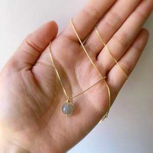 Collier en argent sterling 92.5 avec labradorite de feu véritable 18 \ "Chaîne à maillons de style religieux tendance - Product Image 4