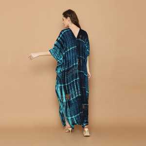 Caftán Tie-Dye de verano para mujer, ropa de playa de manga larga con cuello en V, novedad de 2022 - Product Image 5