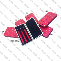 Ensemble de pinces à épiler pour sourcils et cils en or rose de qualité supérieure, 3 pièces, en acier inoxydable, anti-magnétique, avec étui, pointe précise et durable