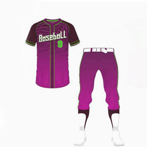 Ensemble uniforme de baseball pour hommes de haute qualité à manches longues, maillot et pantalon de softball personnalisés par sublimation, respirant, anti-UV, avec logo d'équipe - Product Image 1