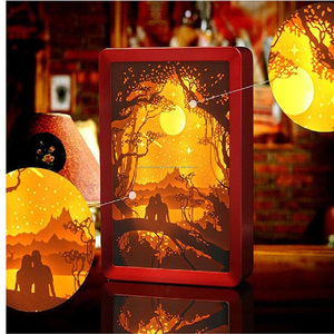 Décoration d'illustration de boîte d'ombre en bois faite à la main de haute qualité en gros - Product Image 3