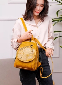 2020 new fashion college school girls pure leather <b>backpack</b> high quality - Product Image 6