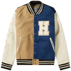 Mens Letterman jacket - Varsity Baseball Men Bomber Jackets With white Sleeves multi color custom logo/ size