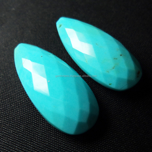 Piedra preciosa facetada de corte de cojín de Arizona turquesa de alta calidad en par piedra semipreciosa azul turquesa Natural para la fabricación de joyas - Product Image 3