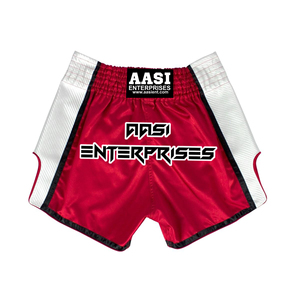 Pantalones Cortos de Muay Thai de Alta Calidad 100% Satén con Logotipo Frontal, Duraderos y Ecológicos para Entrenamiento y Combate - Product Image 4