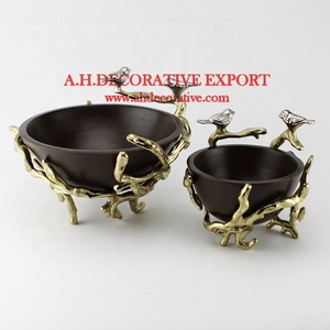 ชามเสิร์ฟอาหาร,ฐานตั้งรูปทรงเขากวางมีเสน่ห์เรียบง่ายเงินมันวาว - Product Image 5